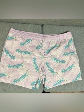 Original Use Alligator Print Mesh-Lined Swim Trunks